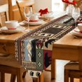 thumbnail image 2 of Lodge Bear Cabin Table Runner Linen Burlap Table Runner 72 Inches Long Vintage Brown Buffalo Plaid Boho Dresser Scarves for Kitchen Island Coffee Dining Room Party Wedding Holiday Decoration 16"x72", 2 of 8