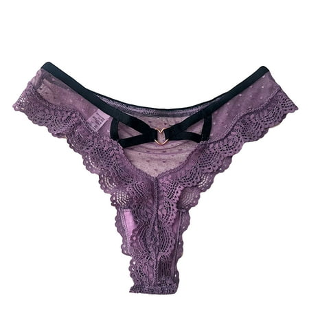 BYHONG Lace Underwear for Women Breathable Sexy Bikini Lightweight Soft Hipster Panties S M L XL Panties for Women Pack Purple S