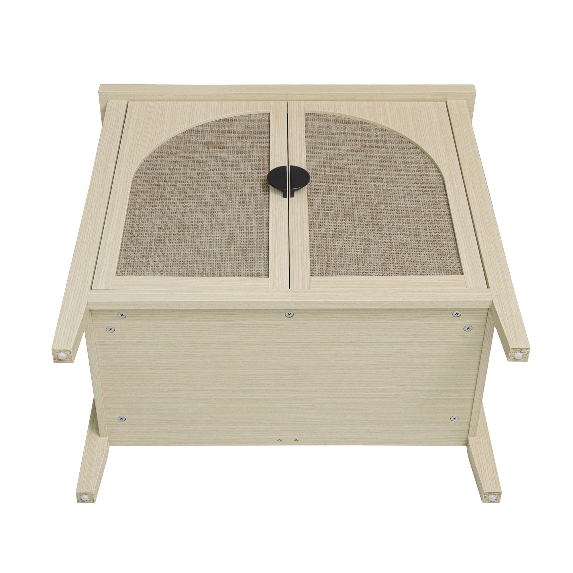 BSHTI Rattan 2-Door Cabinet – Natural Farmhouse Storage Cabinet with Adjustable Shelf, Anti-Tip Safety, for Bedroom, Living Room, Study, Brown