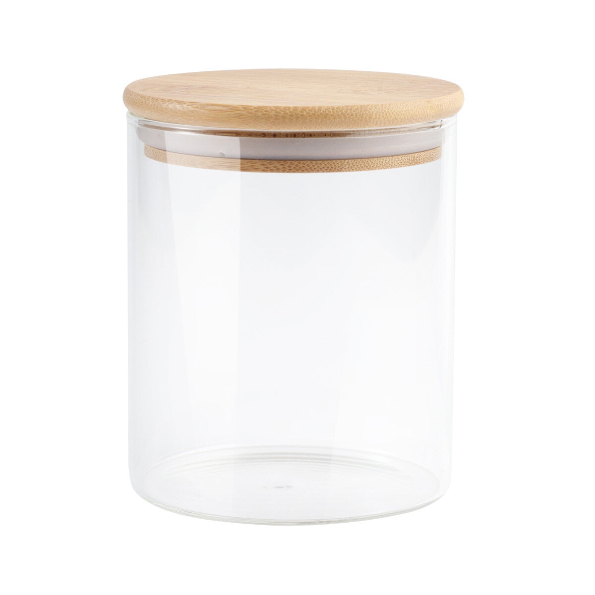 Sealed Glass Jar with Bamboo Wooden Lid Grain Canister Food Storage ...