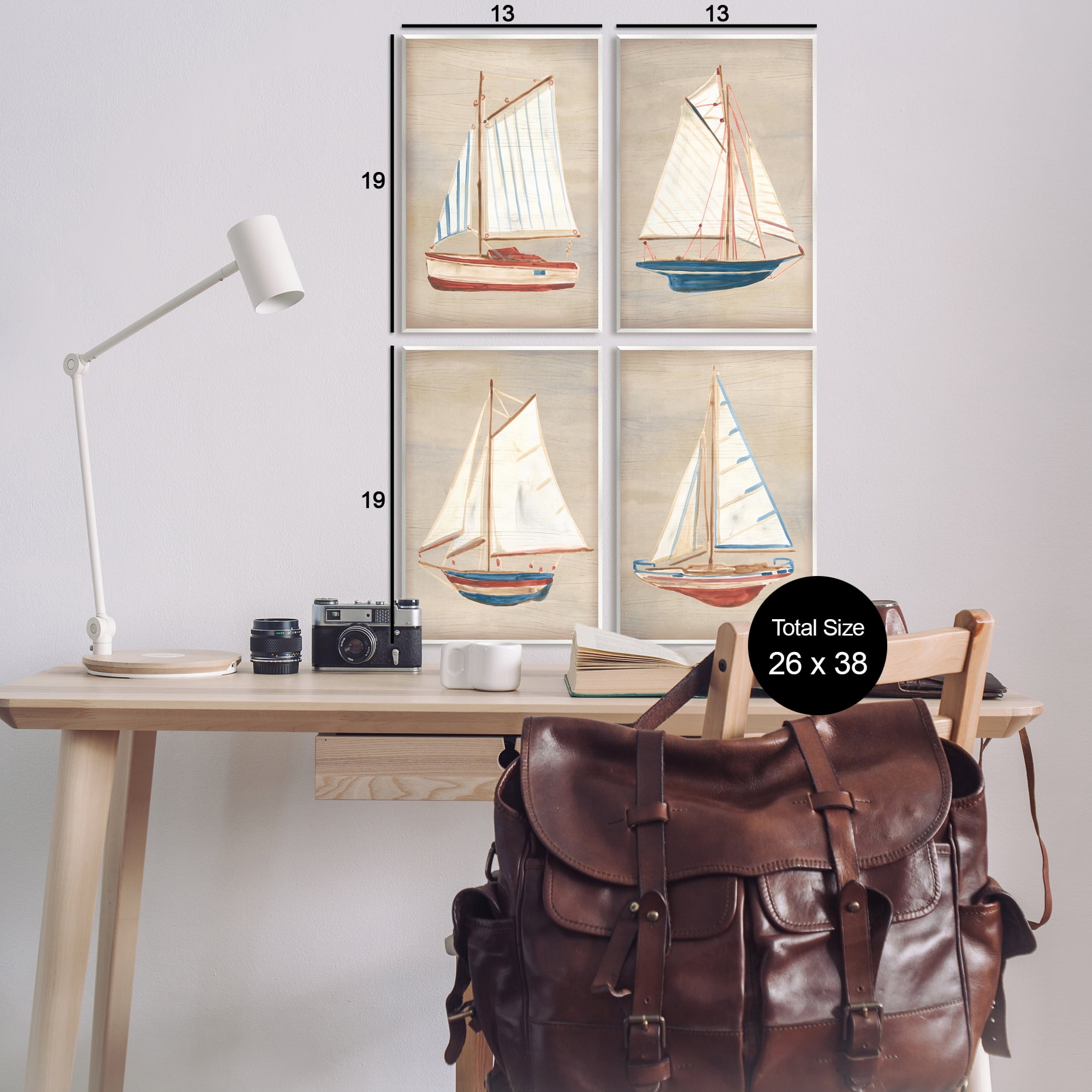 Stupell Industries Various Rustic Boats Transportation Painting Unframed Art Print Wall Art, 13 x 19