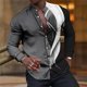 thumbnail image 1 of Camisa de hombre con solapa y cuello alto, informal, a la moda, azul, morado, geométrica, para exteriores, fiestas callejeras, tela de alta calidad, novedad de , talla grande, 1 of 6