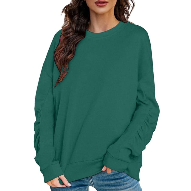 Gibobby Sudadera de mujer Sudadera de Forro Polar Sudadera casual para Mujer(Verde,CH)