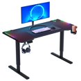 thumbnail image 4 of Student Computer Desks, 56in Gaming Desk, 3 Levels Electric Lift Standing Desk, Ergonomic Computer Game Table with Colorful Light Strip,Height Adjustable PC Workstation Desk,Home Office Stand Up Desk, 4 of 7