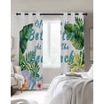thumbnail image 4 of Summer Coastal Kitchen Curtains Tropical Plants Starfish Seashells Flower Cafe Short Curtains for Bathroom Blackout Window Curtain Small Window Treatment Drapes for Bedroom Living Room 42"x45"x2, 4 of 9