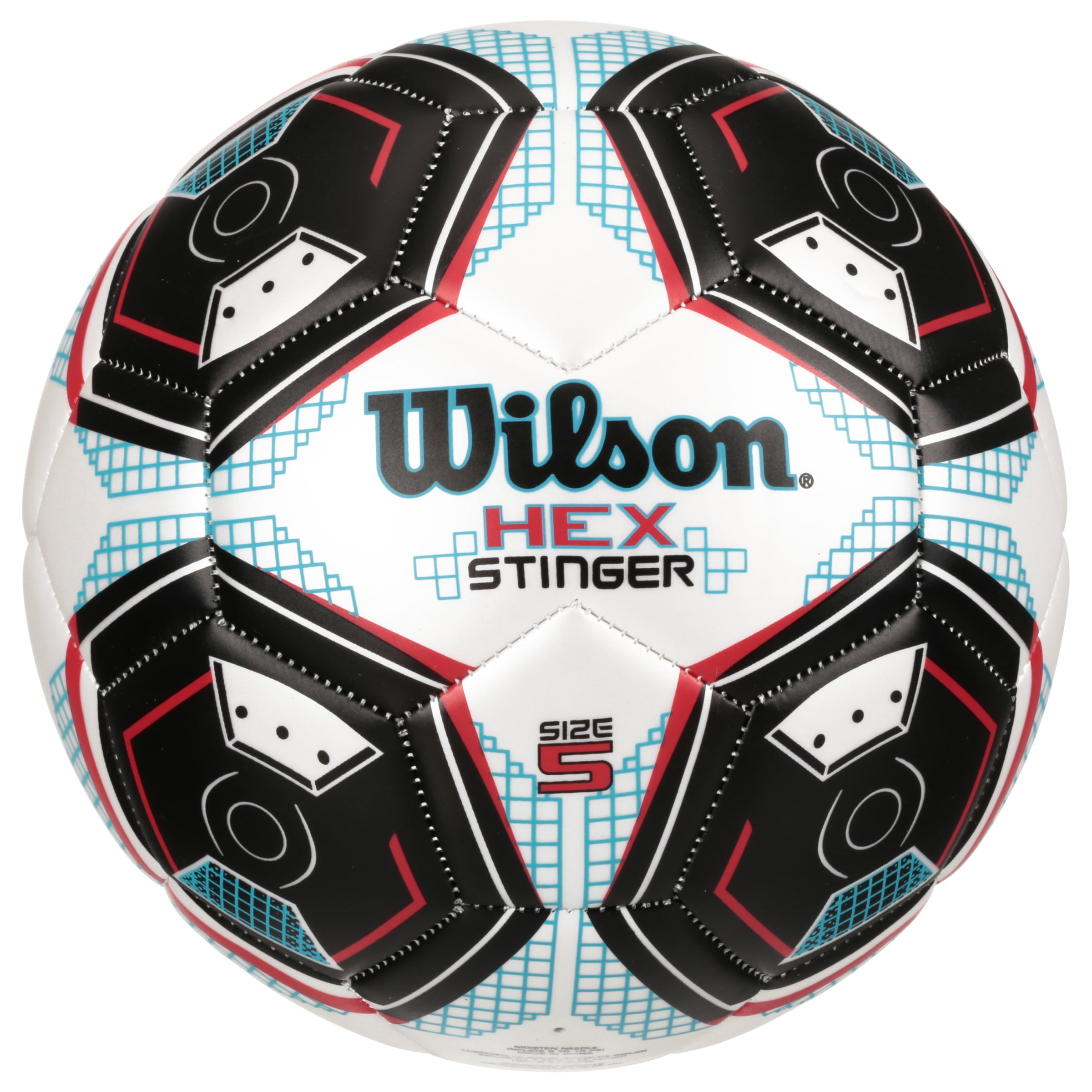 Wilson Hex Stinger Soccer Ball, Size 5, Black, Blue and White Walmart