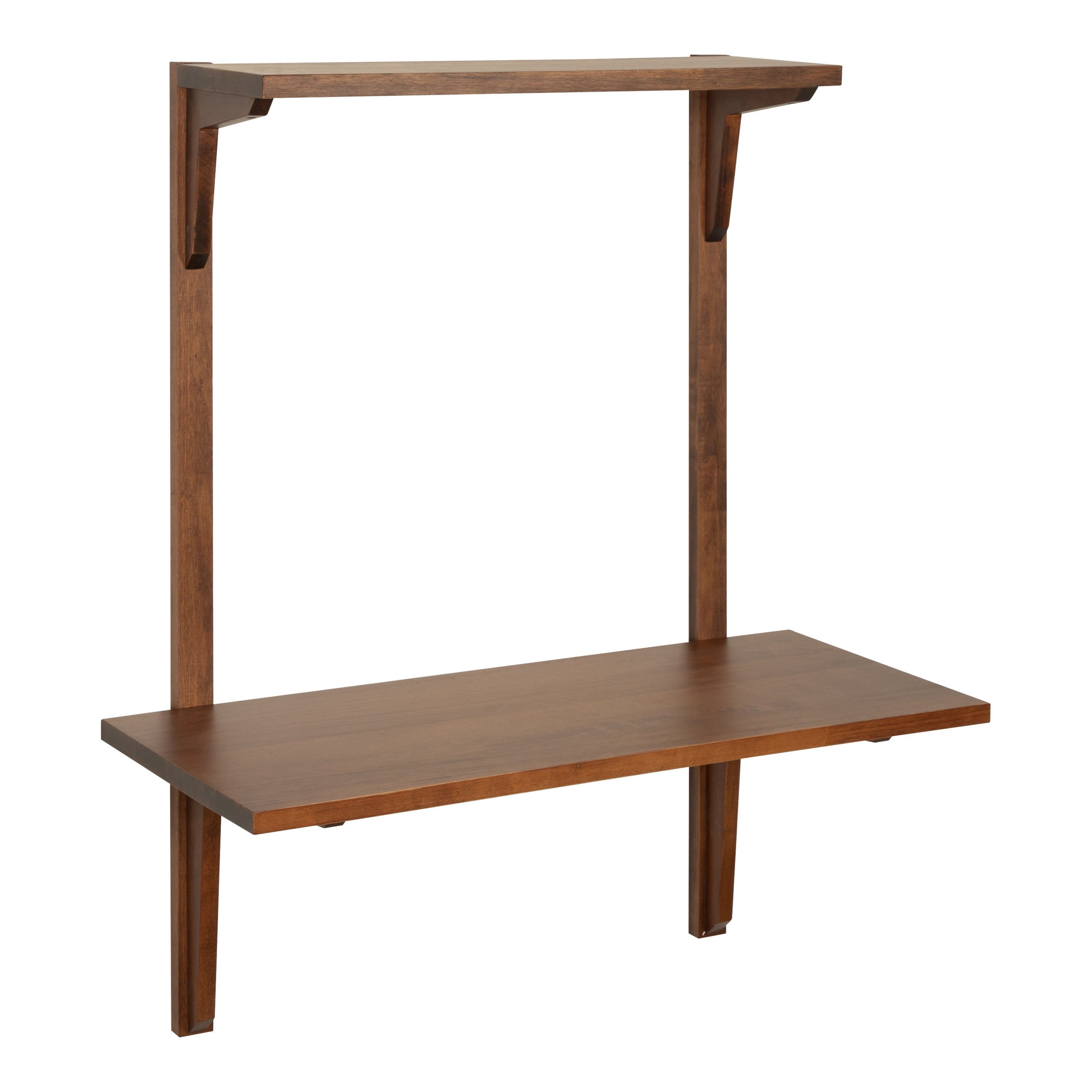 Kate and Laurel Meridien Midcentury Wood Wall Mounted Desk, 30 x 14 x