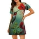 thumbnail image 1 of Balery Hummingbird Floral Paradise Camisón de manga corta con cuello redondo para mujer, cómodo y elegante., 1 of 6