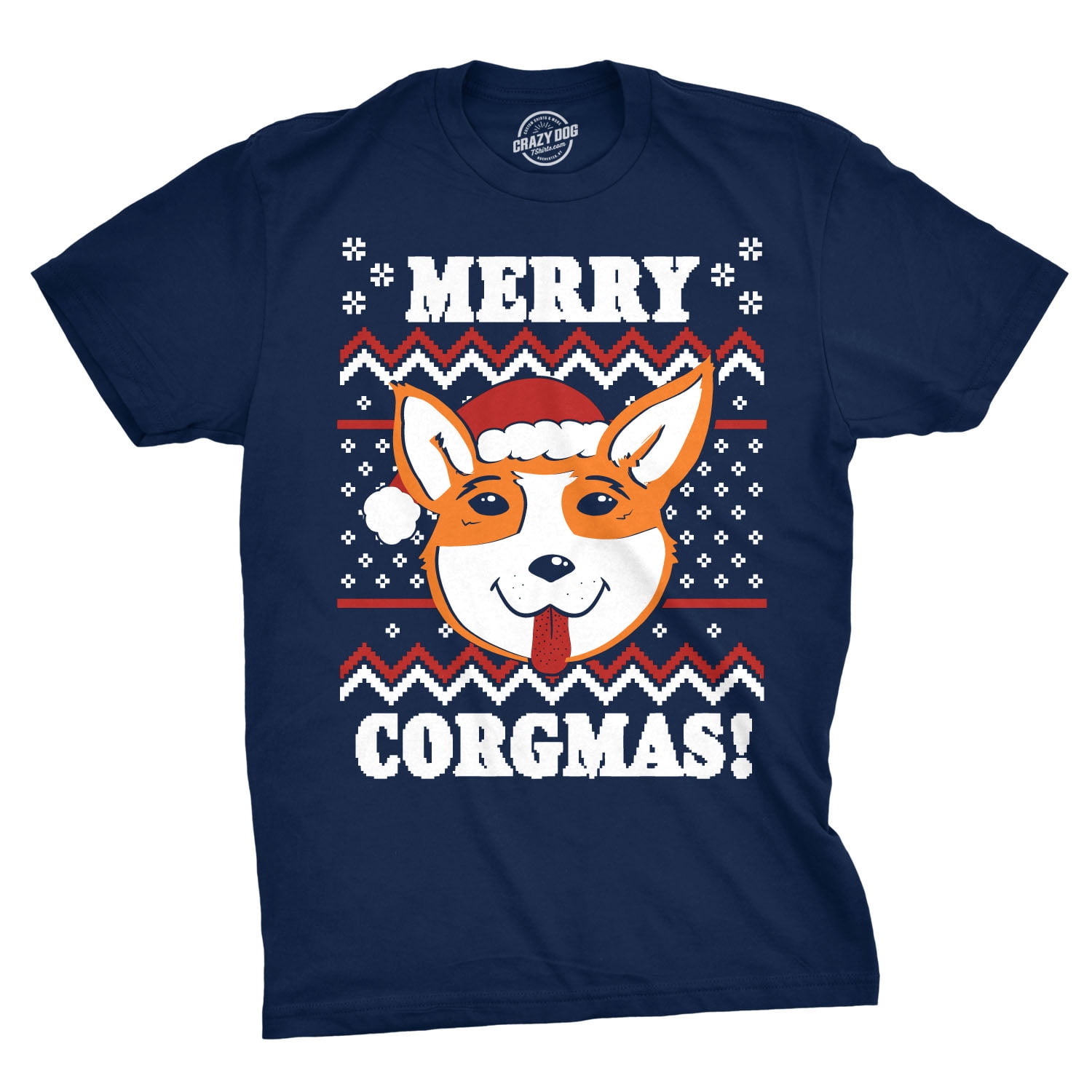 Merry Corgmas Shirt Christmas Shirts for Women Funny Corgi Dog Santa Tee Shirt 