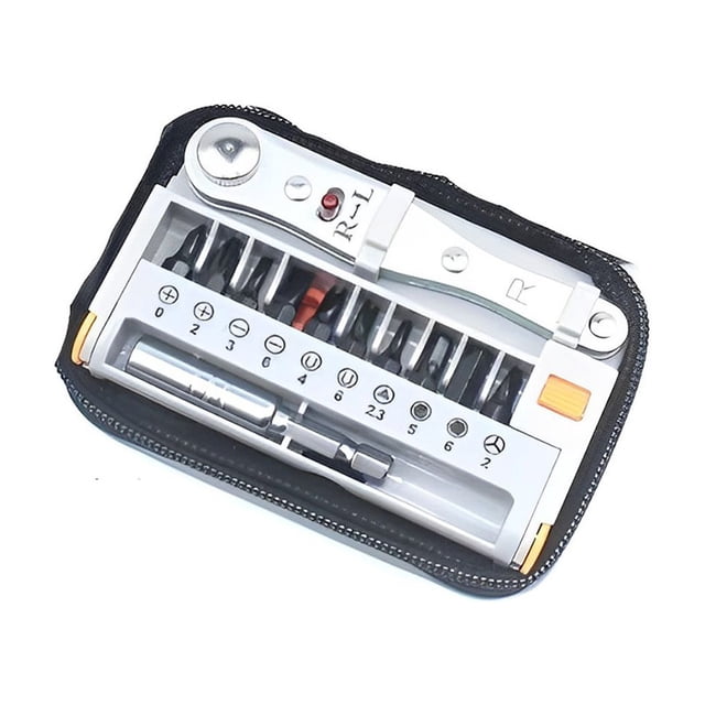 Riwesomey Juego de llaves de trinquete profesional, destornillador de trinquete ajustable desmontable para motocicleta, Kit de brocas, Artesanía Tipo B