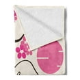 thumbnail image 2 of Pink Floral Soft Flannel Fleece Throw Blanket, Japanese Abstract Arty of Cherry Blossom and Mount Hill with Sun, Cozy Plush for Indoor and Outdoor Use, 60" x 80", Off White Pink, by Ambesonne, 2 of 5