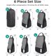 thumbnail image 2 of Juego de 6 cubos de compresión para viajes, bolsas ligeras organizadoras de equipaje, bolsas duraderas para ahorrar espacio, artículos esenciales de viaje, 2 of 6