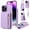 Purple, variant on Jiahe Cover for iPhone 11 Pro Max, Zipper Wallet Case,RFID Blocking PU Leather Shockproof Kickstand Folio Case with Card Slots Holder Shoulder Strap Lanyard Case Cover, white
