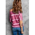 thumbnail image 1 of POGLIP Women's Fuchsia Tie-dye Print Loose T-shirt, 1 of 6