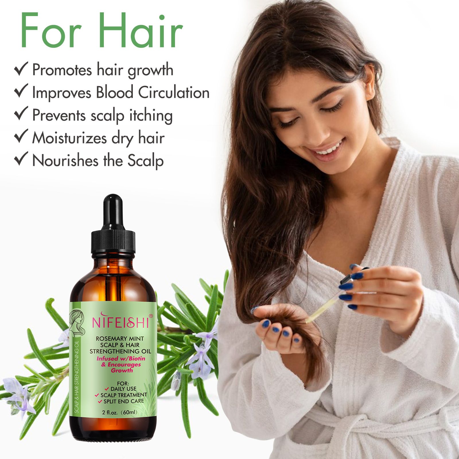 Nifeishi Rosemary Oil for Hair Growth,Hair Growth Serum Natural Hair ...