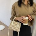 thumbnail image 3 of Sywqhk Bolso Bandolera De Hombro A Cuadros Retro Para Mujer, Bolsos De Mano Portátiles De Pu (Blanco) Sywqhk Para estrenar, 3 of 9