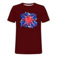 thumbnail image 4 of Fiudx Liquidación de Ofertas Flash Camiseta Informal de Manga Corta con Cuello Redondo y Estampado Del Día de La Independencia para Mujer, 4 of 4