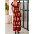 thumbnail image 5 of DOKOTOO Womens Jumpsuits Retro Boho Print Casual Fit Wide Leg Jumpsuits and Rompers with Pockets Lightweight Playsuits, 5 of 8