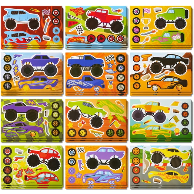 Pegatinas Joyin Monster Truck, 36 hojas, 23 x 15 cm, para niños