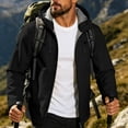 thumbnail image 5 of Jessboyy Jackets for Men with Hood Fall Winter Hiking Climbing Outdoor Jacket Trendy Pockets Hooded Midweight Windbreaker Black,XXXL, 5 of 7