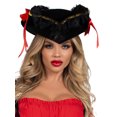 thumbnail image 2 of Leg Avenue Pirate Hat with Lace Trim and Bows, O/S, Black/Red, 2 of 5