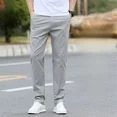 thumbnail image 3 of Pantalones casuales de oficina de negocios delgados para hombres, pantalones holgados de verano de poliéster con estilo, precio bajo, ajuste regular, talla grande, moda 2024, 3 of 4