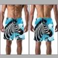 thumbnail image 3 of luoweisi Men's Beach Shorts Quick Dry Swim Trunks with Mesh Lining Zebra L, 3 of 5