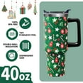 thumbnail image 5 of Green Christmas Cup Gifts for Women Men, Cute Candy 40oz Tumbler with Handle and Straw, Xmas Winter Stainless Steel Insulated Water Bottle (1 PC), 5 of 6