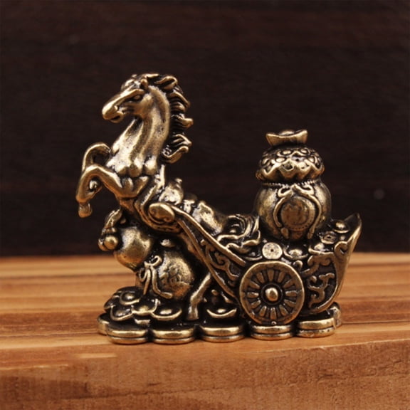 Mini Brass Horse Statue, Small Copper Alloy Horse Sculpture, Desktop Decoration Ornament, Handcrafted Figurine, Shelf Display Decor, Creative Art Statue, Gift for Collector Home Office