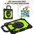 thumbnail image 2 of Decase Kids Case for Apple iPad Air 13 (M3)(M2) 13-inch 2025/2024,Shockproof Rotatable Stand Cover,Detachable Shoulder Strap,Rugged 3-Layer Tablet Shell with Pen Holder,Black+Green, 2 of 8