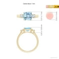 thumbnail image 4 of ANGARA Natural Square 1.35 ct Aquamarine and Diamond Three Stone Ring in 14K Yellow Gold for Women (Size-7mm) | March Birthstone, Anniversary, Jewelry Gift for Women | Natural Aquamarine Ring, 4 of 9