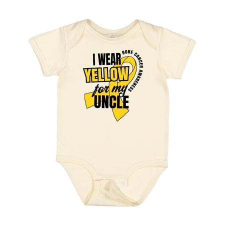 

Inktastic I Wear Yellow for My Uncle Bone Cancer Awareness Gift Baby Boy or Baby Girl Bodysuit
