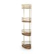 thumbnail image 5 of Esquinero Para Baño Estante Organizador Mueble Para Baño 4 Niveles Metalico Dorado Madera Acacia, 5 of 11