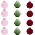 thumbnail image 2 of Fiudx Artículos en oferta con ofertas flash 12 piezas de bolas navideñas de terciopelo flocadas, adornos de bolas de plástico para árbol de Navidad, adornos colgantes decorativos para árbol de Navida, 2 of 4