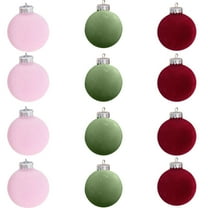 YHAJDS 12PCS Velvet Christmas Balls 8cm/3.15in Xmas Tree Ornaments Velvet Balls Shatterproof Xmas Bulbs Decorations Ball Sets Christmas Tree Hanging Balls for Wedding Holiday Party Decorations