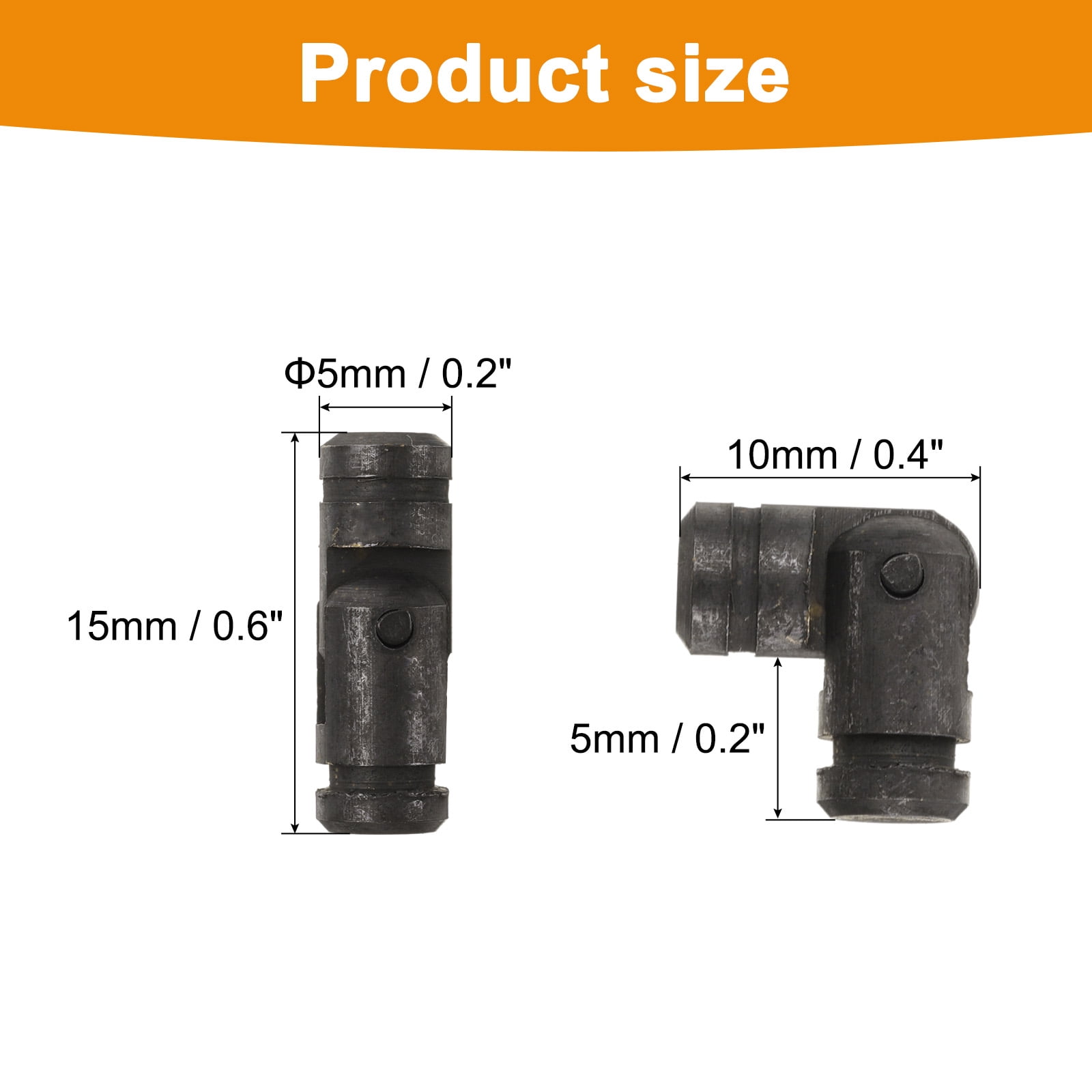 Unique Bargains Invisible Barrel Brass Hinges for Concealed Applications 5x15mm Black