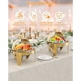 thumbnail image 4 of Ensemble de Buffet à Dessus Roulé 6 Qt, Serveurs et Réchauds de Buffet Ronds en Acier Inoxydable, Réchauds pour Traiteur avec Fenêtre en Verre pour Traiteur, Fêtes, Mariage (Or), 4 of 8