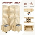 thumbnail image 6 of EAGLE PEAK Tri Fold Outdoor Cedar Privacy Screen with 2 Raised Garden Beds, 3 Hinged Panels for Patio, Deck, Backyard, Freestanding Privacy Panel with Planter Boxes,61.3''L x 19.7''W x 66.5''H,Natural, 6 of 7