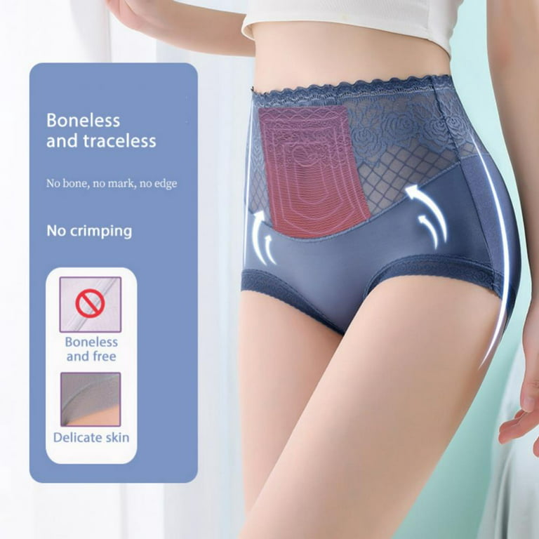 Women Underwear High Waist Cotton Briefs Ladies Panties Tummy Control Panty  Full Coverage 3-Pack