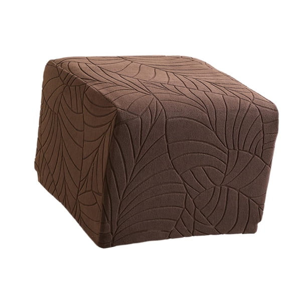 Funda cuadrada para otomana, funda protectora elegante, práctica, transpirable y ligera. Café