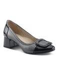 thumbnail image 3 of Azura Women's BABYSTEPS Slip-On Pump – Metallic Leather with Sculptural Buckle and Architectural Block Heel, 3 of 9
