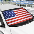 thumbnail image 2 of HOMEYA Car Sun Shade Foldable Windshield Cover Shield Sun Visor UV Block, Fits Truck Van SUV, with American Flag Printing USA Patriotic Design, 2 of 9