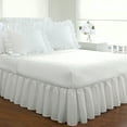 thumbnail image 2 of Fresh Ideas Ruffled Poplin Collection Bed Skirt, Queen, White, 2 of 5