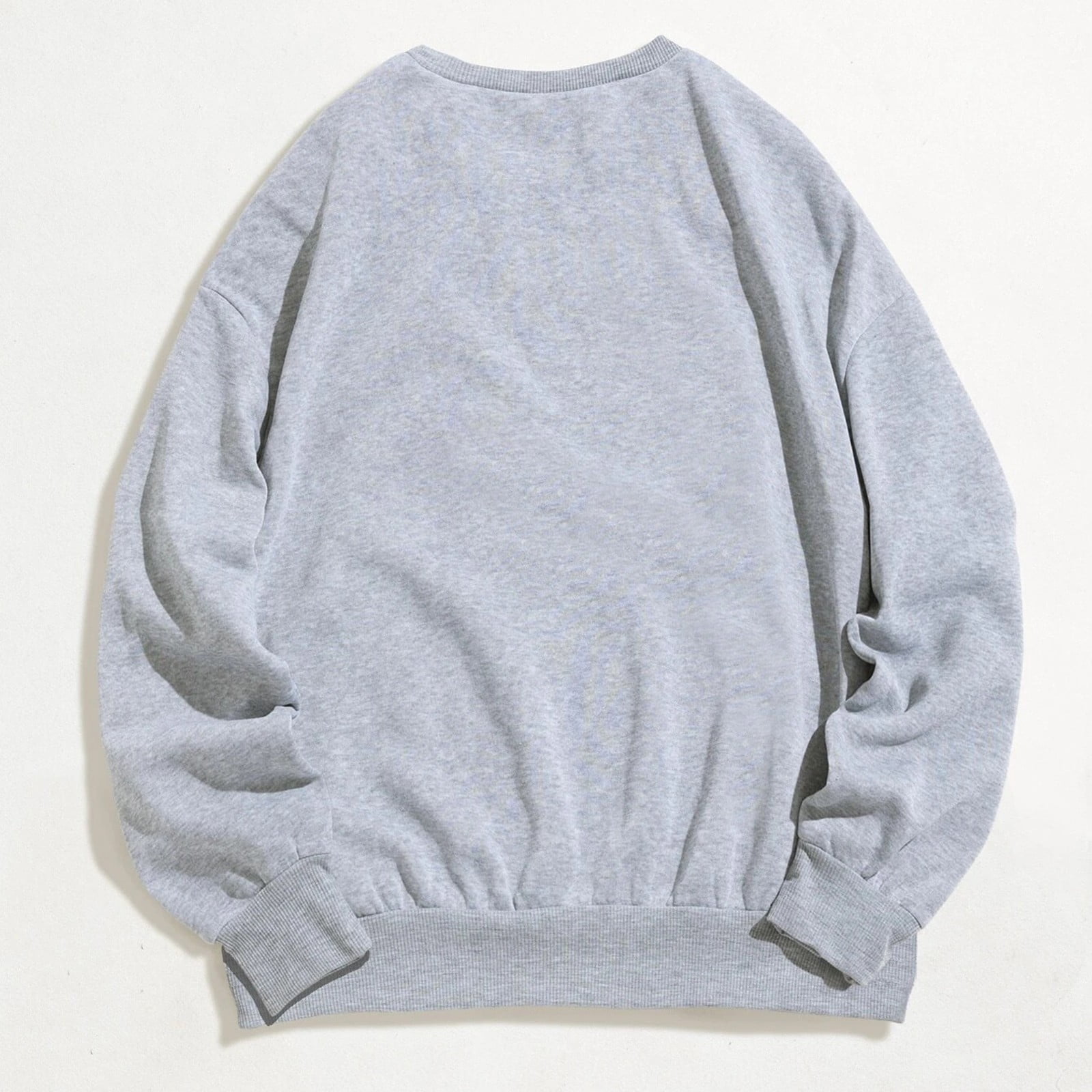 Ladies Fashion Casual Solid Color Loose Long Sleeved Letter Printed Round Neck Hoodie Cat Sweatshirts for Women Dressy Zipper Sweatshirts Women Sweatshirts Women Hoodies plus Size Women 5x Pretty