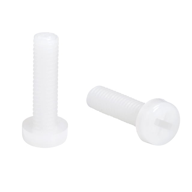 Unique Bargains M4x15mm Nylon Phillips Cross Pan Head Machine Screws Bolts White 50Pcs