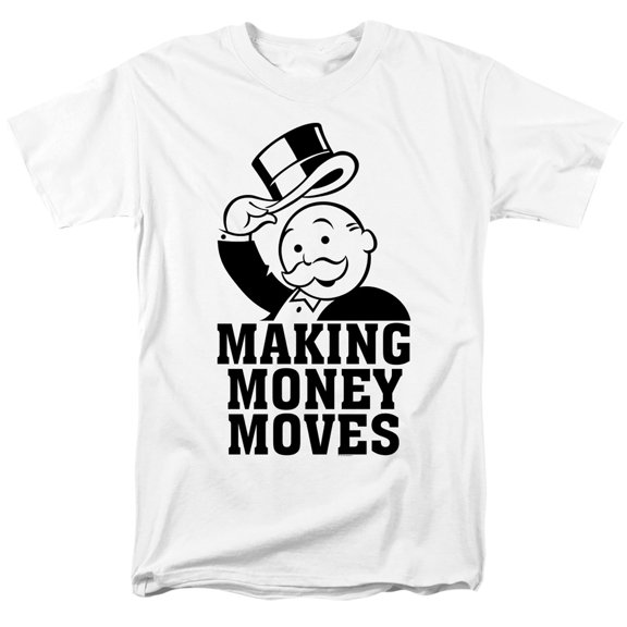 Monopoly Money Moves S/S Adult 18/1 T-Shirt White