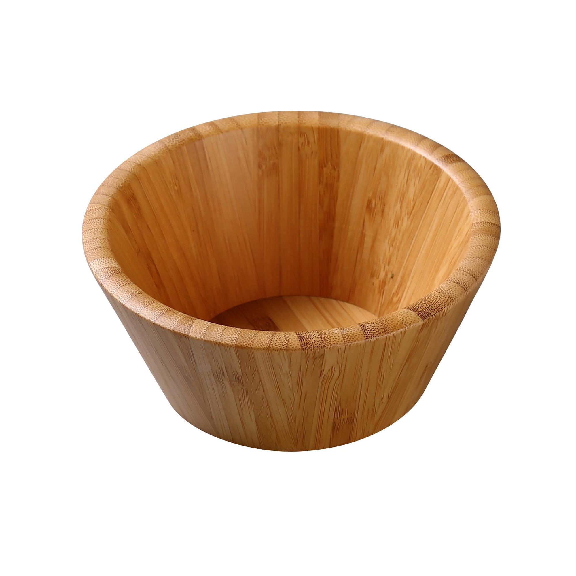 Wood & Bamboo, Round Salad Bowl, 150 Oz., 12"Dia. X 4 1/4"H, Plastic