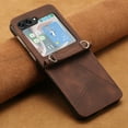thumbnail image 6 of Dteck for Samsung Galaxy Z Flip 6 Case, Shockproof PU Leather Crossbody Lanyard Cover Protective Strap Case for Galaxy Z Flip 6,Brown, 6 of 6