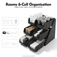 thumbnail image 6 of 6 Compartment Serve Condiment Bin, 3-Tier Self Serve Condiment Bin Stand, Plastic Containers Storage Bins, Countertop Condiment Organizer for Coffee Shops Restaurants Bars, 6 of 13