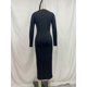 thumbnail image 5 of SKMY-vestido de punto de manga larga con cuello en V para mujer, prenda Sexy elástica, ajustada a la cadera, de un solo pecho, Color sólido, para fiesta, novedad de primavera, 5 of 6